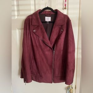 Old Navy Burgundy Leather Jacket